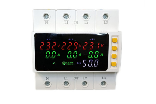 محافظ ولتاژ و جریان سه فاز 100 آمپر پاسارگاد (مجهز به کنترل فاز) محافظ برق صنعتی سه فاز دیجیتال کپی